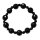 Turmalin schwarz Schörl facettiertes Kugel Armband große Kugel ca. 12 mm , kleine Kugel ca. 6 mm Länge ca. 19 - 20 cm