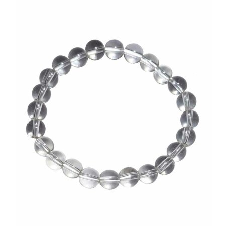 Bergkristall 8 mm Kugel Armband schöne klare Qualität ca. 19 - 20 cm auf Stretchband
