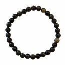 Obsidian Gold  Kugel Armband 6 mm auf stabilem...