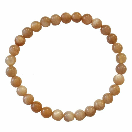 Mondstein orange Armband Kugel 6 mm  schöne schimmernde Farbe  auf Stretchband