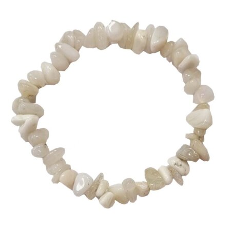 Achat weiß Friedensachat Splitterarmband auf Stretchband ca. 5 -1 0 mm, 19-20 cm