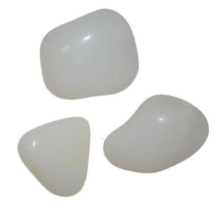 Opal weiß - Milchopal 3 Stück kleine Handschmeichler auch als Wassersteine je ca. 20 - 30 mm