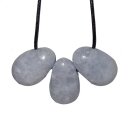 Calcit blau Trommelstein Tropfen gebohrt (2,5 mm) ca. 30...