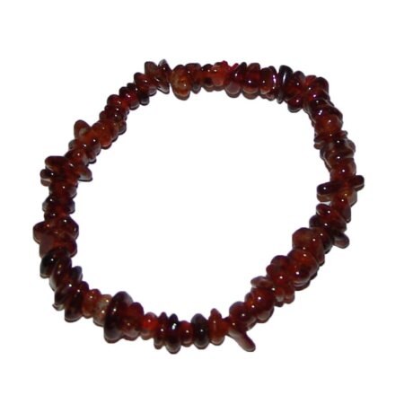 Granat (Hessonit) Splitter Armband auf Stretchband ca. 5 - 8 mm, 19 - 20 cm