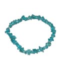 Apatit blaugrün Splitter Armband auf Stretchband ca. 4 - 8 mm, 19 - 20 cm lang