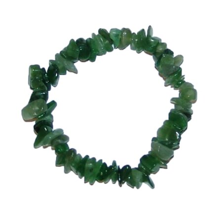 Nephrit (Jade) Splitter Armband auf Stretchband ca. 5 - 10 mm, 19 - 20 cm lang