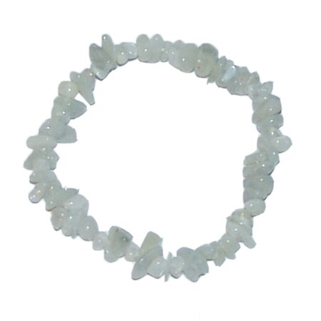 Labradorit weiß Splitter Armband A* Qualtität auf Stretchband ca. 5 - 10 mm, 19 - 20 cm lang