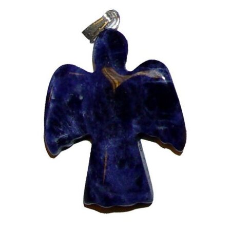 Sodalith Engel Anhänger flach ca. 25 x 20 x 3 mm mit...