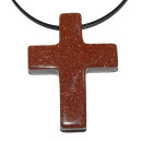 Goldfluss Kreuz  Anhänger 45 x 35 x 8 mm mit Bohrung: ca. 2,5 mm