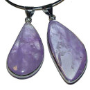 Amethyst Anhänger oval mit silberfarbiger Fassung 1...